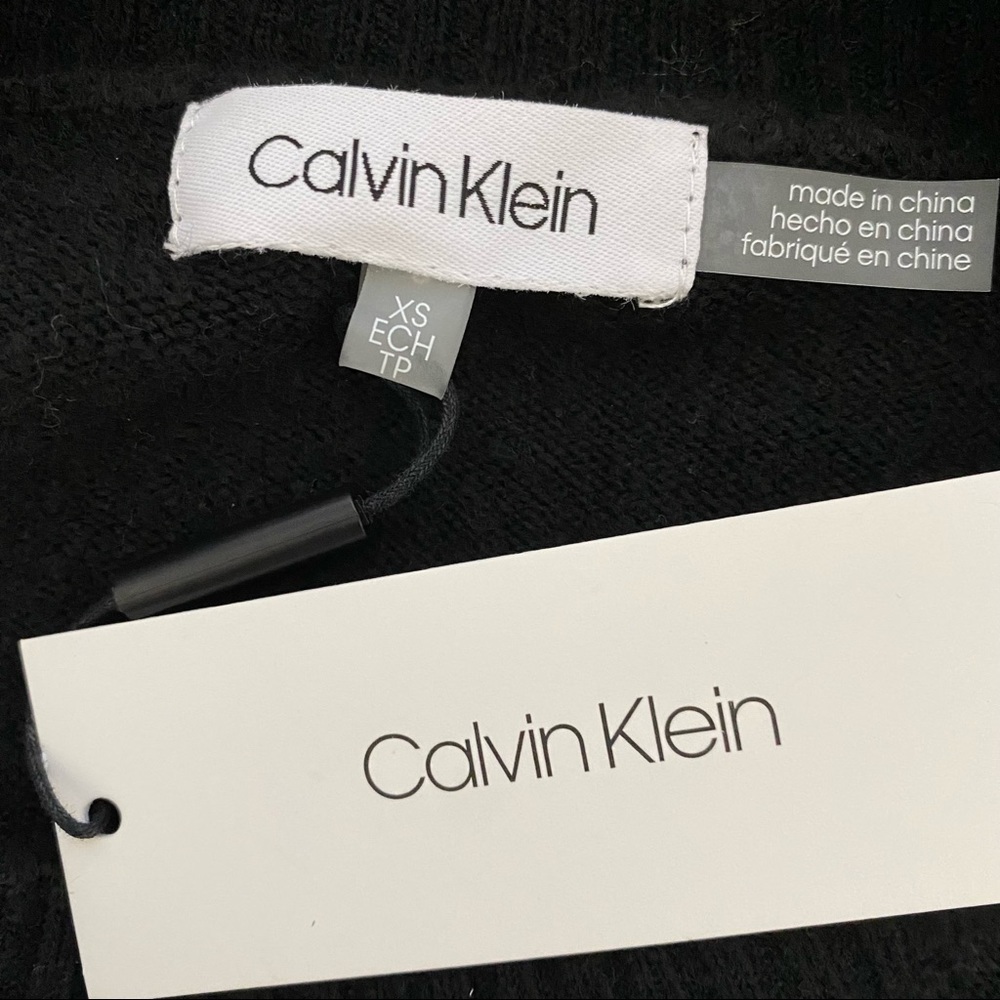 Calvin Klein Button-Detail Crewneck Sweater in Black Size XS NWT - Picture 10 of 12